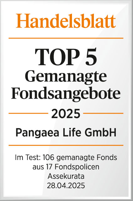 Handelsblatt-Siegel Top 5 Gemanagte Fondsangebote 2025 Pangaea Life